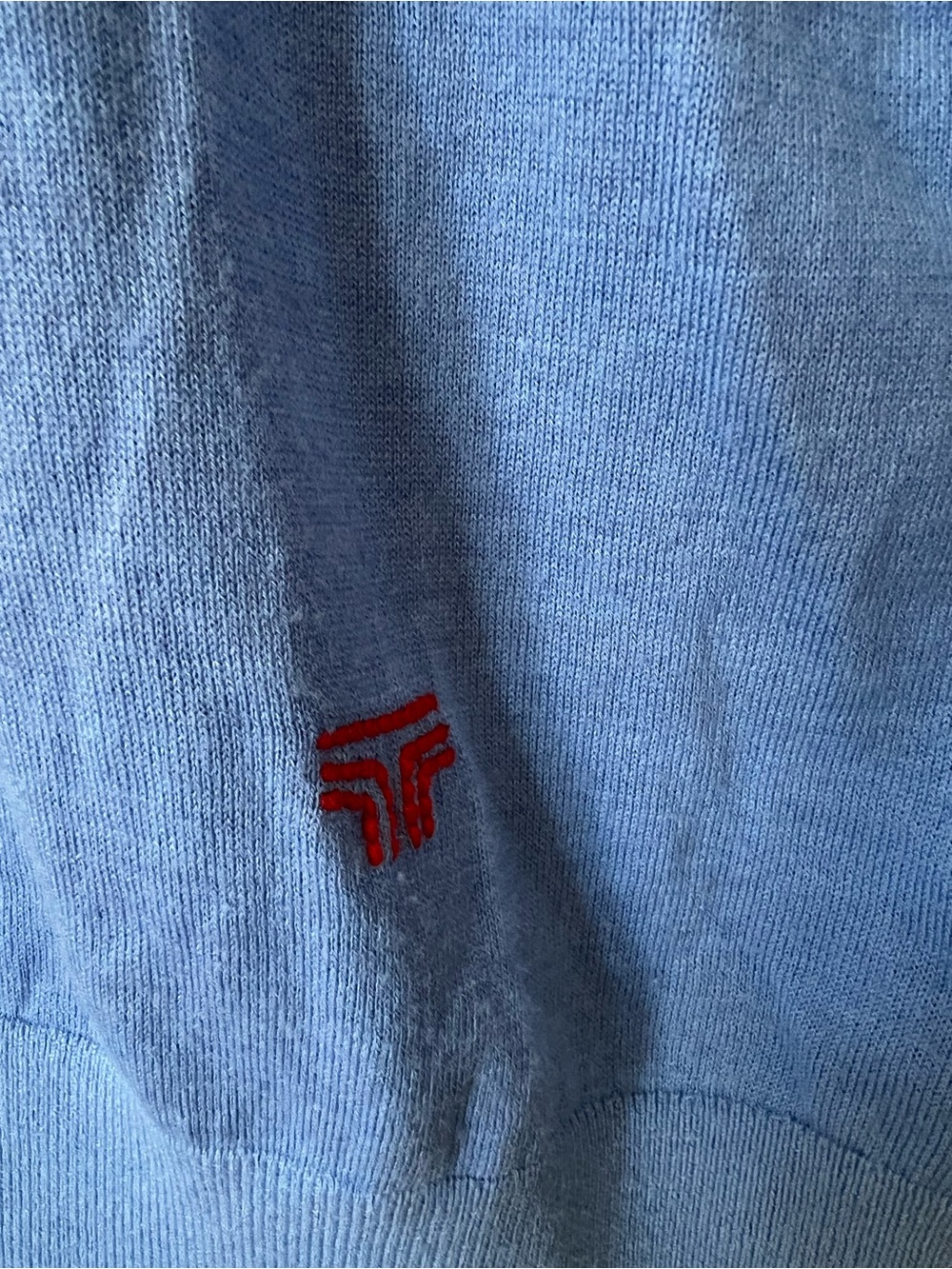 Tory Sport Light Blue Crewneck Birdie Golf Sweater with Red Bird Motif S NWOT - Picture 6 of 6